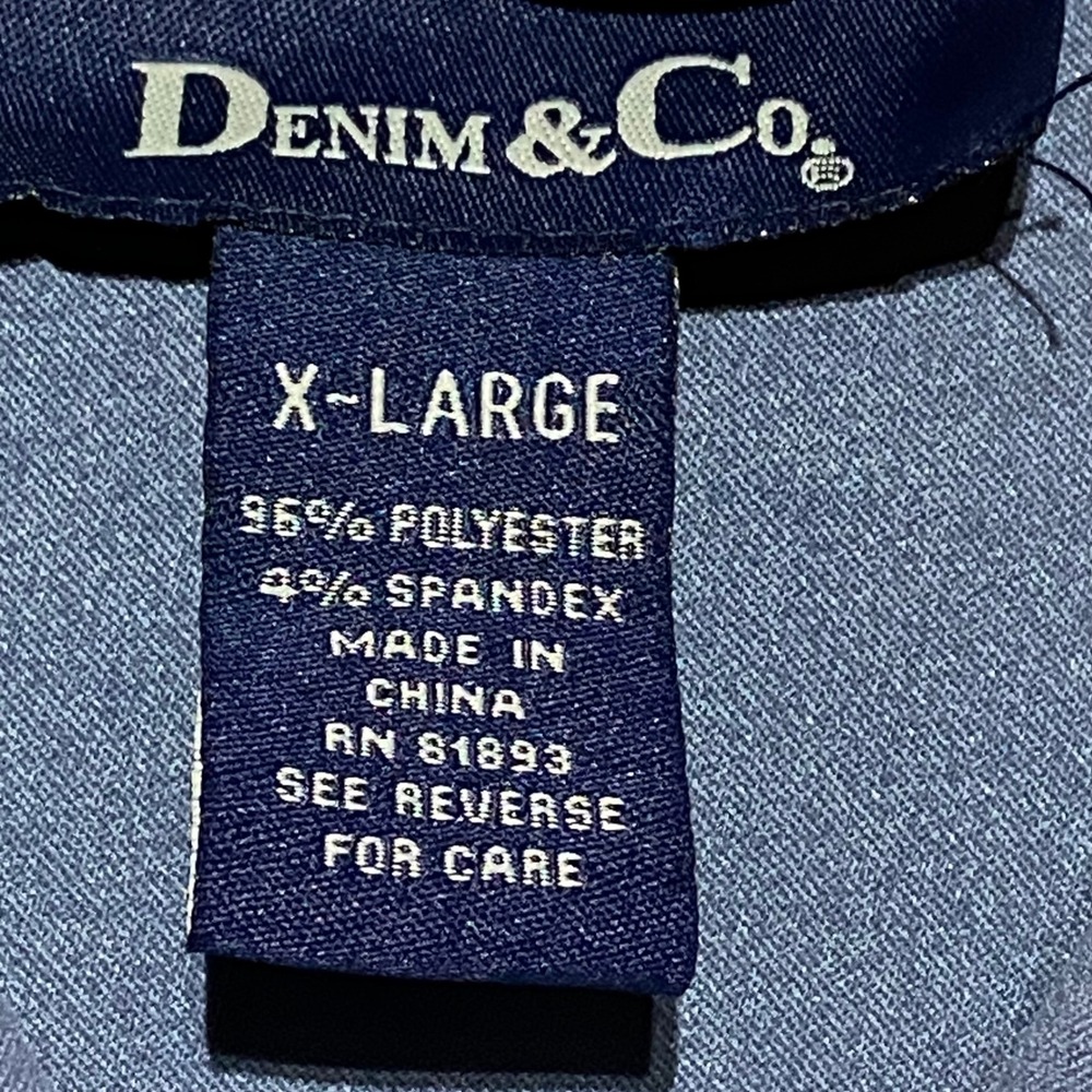 DENIM & CO Women's X‎ Large Faux Suede Button Front Long Sleeve Shirt Blue - Picture 4 of 8